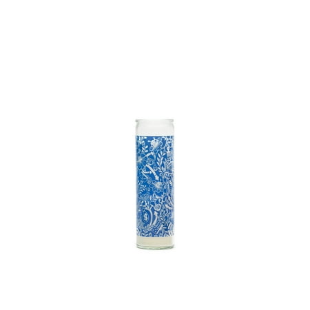 Delft Pattern Candle Decoration, White Wax, 8 inches by Roberto Lugo