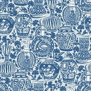 RoomMates Delft Pottery Blue Peel and Stick Wallpaper, 1 Roll