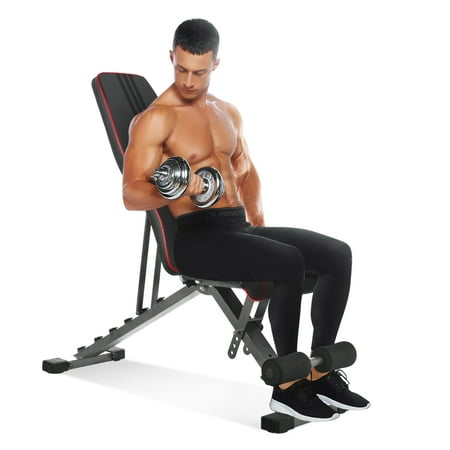 Delfy 13 Level Adjustable Weight Bench Heavy Duty, Assembled & Foldable Workout Bench Press for Home Gym, Indoor Multi-Purpose Exercise Incline Decline Bench