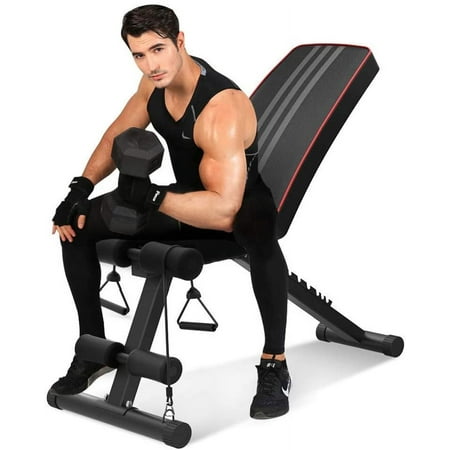 Delfy Adjustable Weight Bench for Full Body Workout Multi-Purpose Foldable Incline Decline Bench Home Gym Exercise Workout