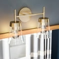 thumbnail image 1 of Kenroy Home Delgado 15'' Vanity Light 2-Light Wall Light Fixture Transitional Table Light Fixture for Bathroom, Hallway, or Office, Antique Brass, 1 of 8