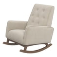 thumbnail image 1 of Delgado Modern Tight Back Beige Fabric Linen Indoor Nursery Rocking Chairs, 1 of 5