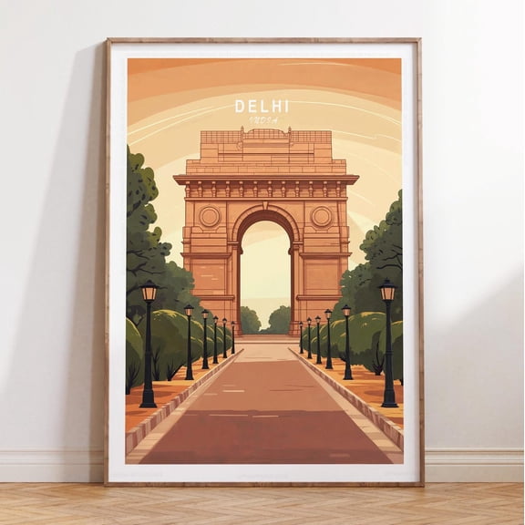 Delhi India Historic City Landmark Wall Art, Unframed Paper Print Size 8x12