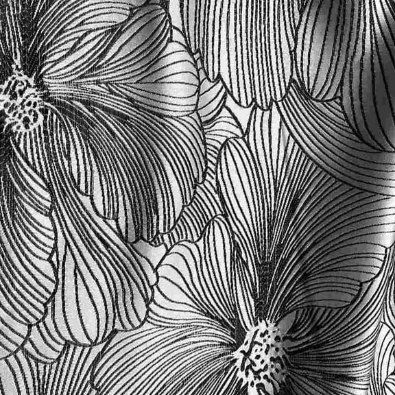 Delhi Metallic Flower Jacquard Fabric - 120 Inch. in Width, | Home Decor, Onyx / Sample 3x3 Inch