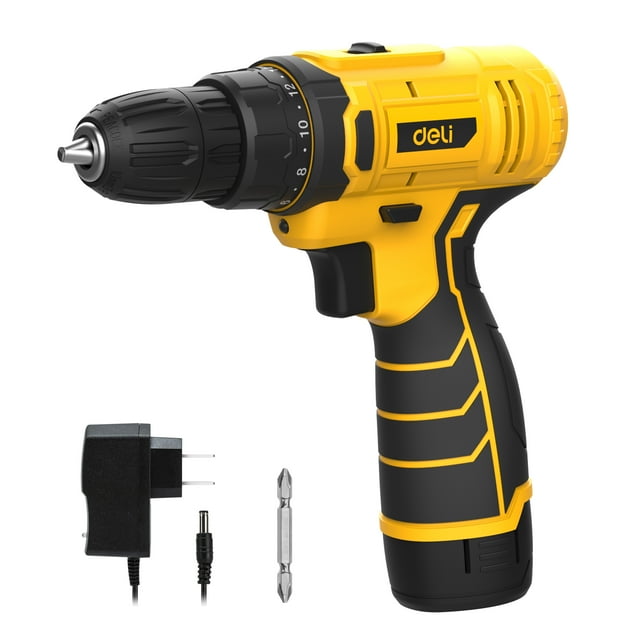 Deli 12V Max Lithium-Ion Cordless Impact Drill Driver Set, Electric ...