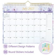 Deli 18 months Wall Calendar 2025-2026, 11" x 8.5", Thick Paper with Julian Dates and Block, Monthly planner for Office Home Planning & Organizing, Color Design