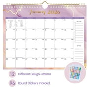 Deli 2026 Wall Calendar, 11" x 8.5", Thick Paper with Julian Dates and Block for New Year and Christmas Presents, Monthly planner for Office Home Planning & Organizing,Color Design