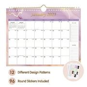 Deli 2025 Wall Calendar, 11" x 8.5", Thick Paper with Julian Dates and Block for New Year and Christmas Presents, Monthly planner for Office Home Planning & Organizing,Color Design