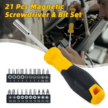 Deli 21 Piece Magnetic Screwdriver & Bit Set ,Interchangeable Bit Holder and Precision Multi-type  Screwdriver Bits ,with Comfort Grip Handle