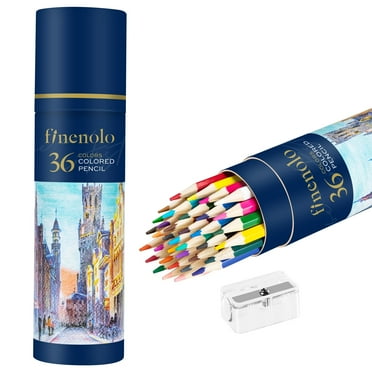 Deli 36 Pack Colored Pencils with Built-in Sharpener in Tube Cap, Vibrant Color Presharpened Pencils for School Kids Teachers, Soft Core Art Drawing Pencils for Coloring, Sketching, and Painting