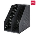 thumbnail image 1 of Deli Collapsible Magazine File Holder Magazine Rack Desk Organizer Binder Holder,2 Vertical Compartments,Dark Gray, 1 of 10