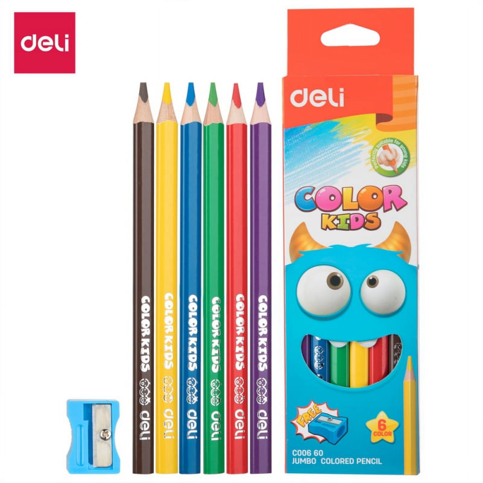 Deli Colored Pencils, Soft Core, 6/12 Pack