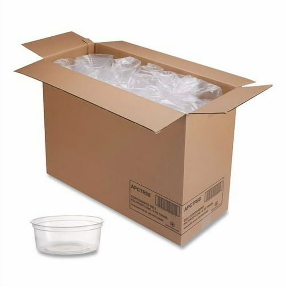 Deli Containers, 8 oz, Clear, Plastic, 50/Pack, 10 Pack/Carton | Bundle of 2