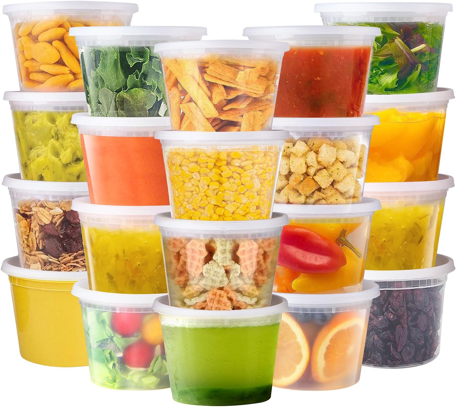 Deli Containers with Lids 16 oz Disposable Soup Containers with Lids