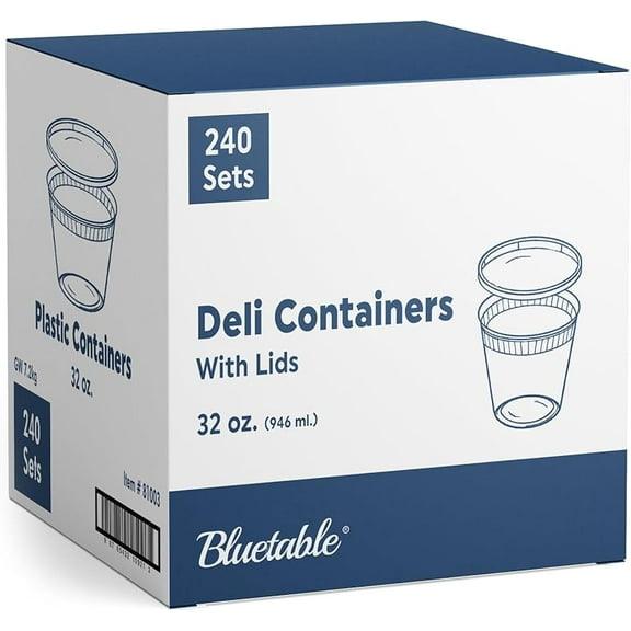 Deli Containers with Lids 16 oz Pint (240 Pack) Bulk Case – Plastic Food Storage Container for Freezer 16oz Disposable containers Airtight Covers Great For Soup 16 Ounce [240 Sets Case/Pack]