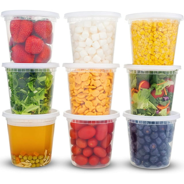 Deli Containers with Lids 24oz. Leakproof 30 Sets BPAFree Plastic Food