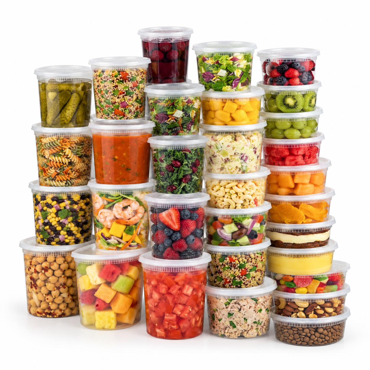 Deli Containers With Lids 48 Sets 32/16/8 Oz Food Storfor Takeout Meal ...