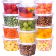 Galashield Food Storage Containers with Lids, 16 oz Plastic Deli Containers for Soup, Meal Prep and Takeout, 24-Pack