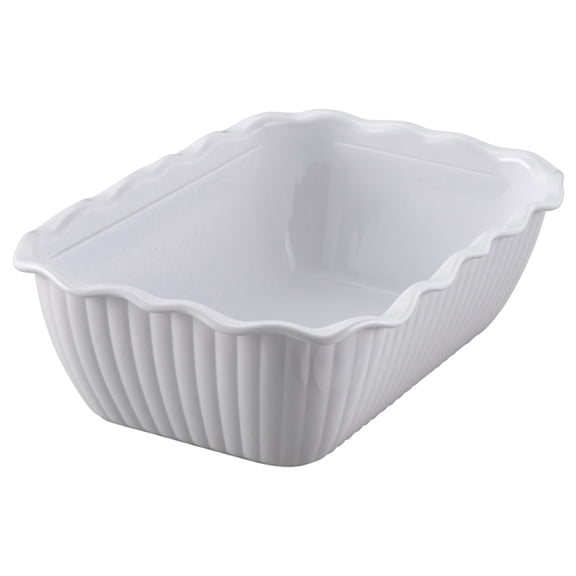 Winco CRK-10W Deli Crock - 10 x 7 x 3 in., White