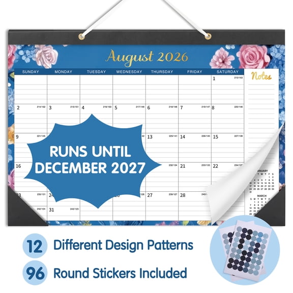 Deli  Desk Calendar 2026-2027, 17 x 12" 18 Months Monthly Desk Pad Calendar ,July 2026 to December 2027,Thick Paper