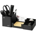 thumbnail image 1 of Deli Desk Organizer with Pencil Holder and Sticky Note Tray, 6 Compartments, Black, 1 of 7