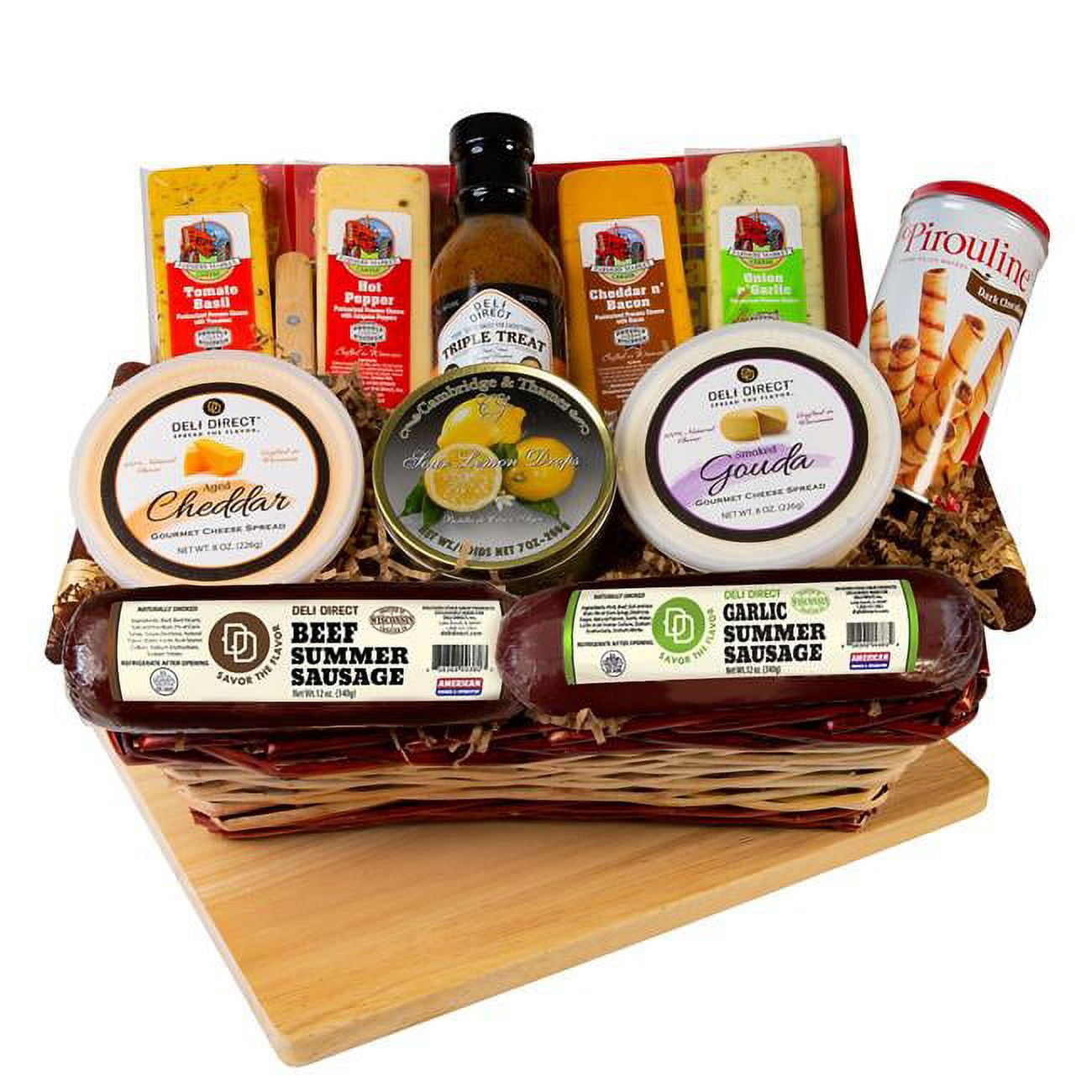 Deli Direct DDBEST2905 Cheese & Sausage Best of the Best Basket with