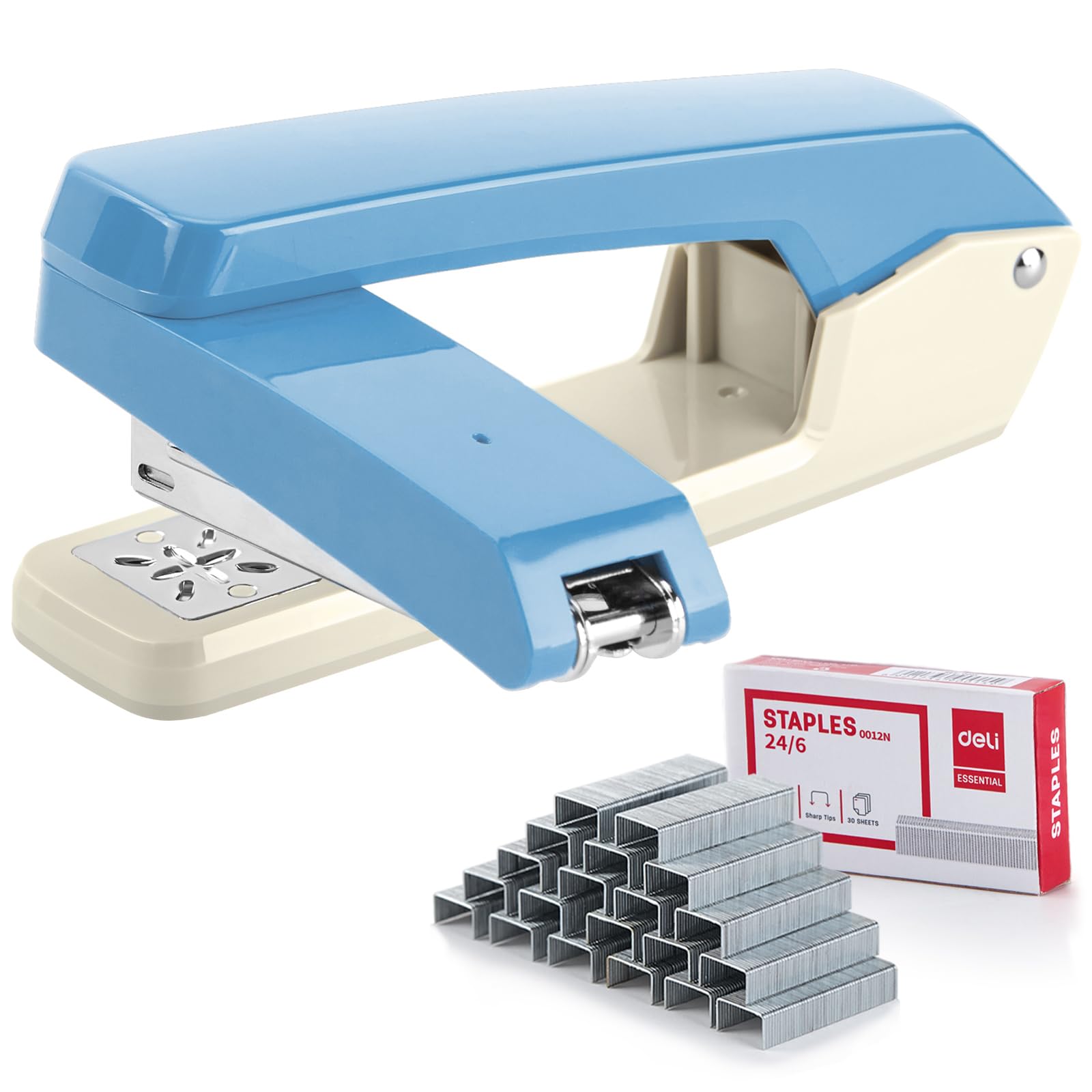 Deli/EZWORK SwingArm Swivel Stapler, 25 Sheets Capacity, 360 Degree