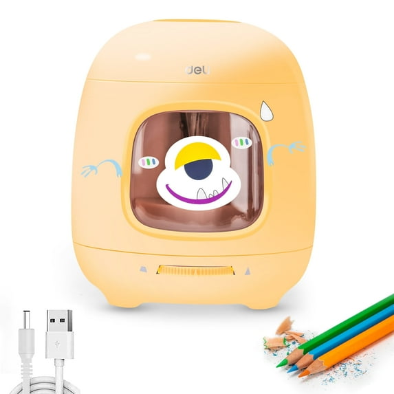 Deli Electric Pencil Sharpener,Suitable for No.2 Pencils Colored Pencils, USB & Battery Operated, Yellow