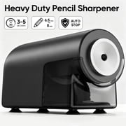Deli Heavy Duty Electric Pencil Sharpener, Auto Stop Helical Blade Sharpener for 6.5-8mm Pencils, Fast Sharpening with Large Shavings Bin