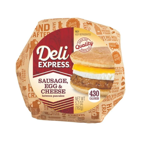 Deli Express Hot Sausage Egg & Cheese Pancakes 5.7 oz (Pack of 12)