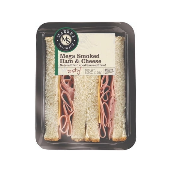 Deli Express Market Smoked Ham and Cheese Mega Wedge Sandwich 6.3oz (PACK OF 8)