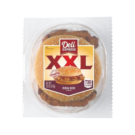 Deli Express XXL BBQ Rib Sandwich 9.8oz (PACK OF 6)