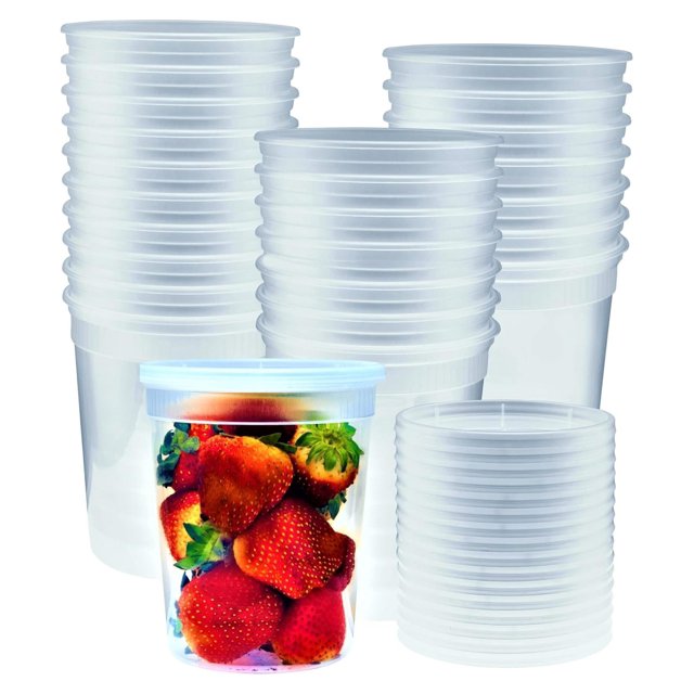 Deli Food Storage Containers with Lids [32 oz. Pack of 240] Disposable