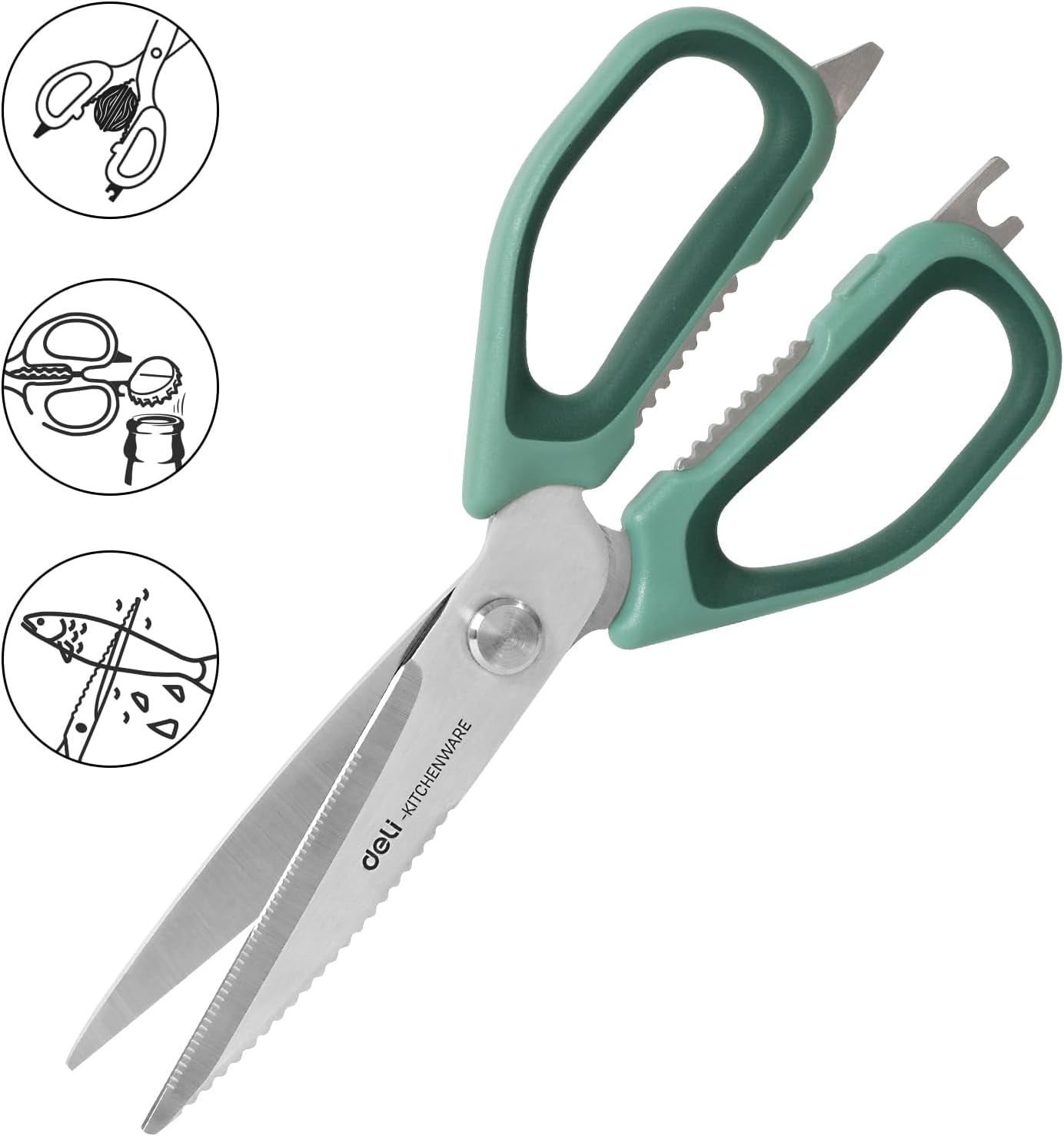 Deli 5in1 Kitchen Scissors, Heavy Duty Stainless Steel Shears for