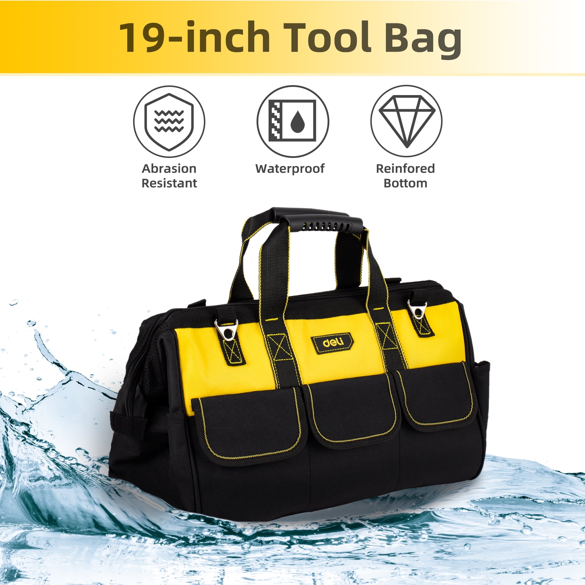 Deli Large-Mouth Tool Bags, Fabric Cloth, 19"