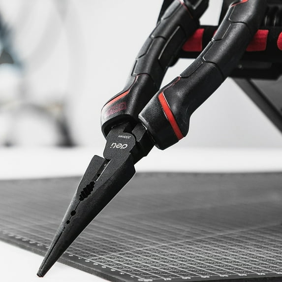 Deli Long Nose Electrical Pliers, Cutter & Crimper, Solid & Stranded Wire, Diagonal Pliers 6 Inches And 8 Inches, Hand Tool