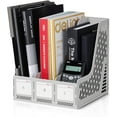thumbnail image 1 of Deli Magazine File Book Holder, 3 Compartments, Plastic, Gray, 1 of 8
