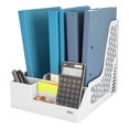 thumbnail image 1 of Deli Magazine File Book Holder with Pencil Holder and Storage Baskets, 3 Compartments, Plastic, Gray, 1 of 11