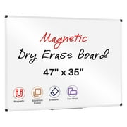 Deli Magnetic Dry Erase Board, 47 X 35 Inches, Wall Mounted White Board with Pen Tray, Silver Aluminium Frame