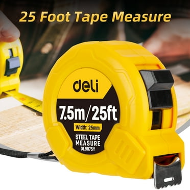 Deli Measuring Tape Measure 25 Ft, Metric, Imperial Measurement Tape, Retractable, Self-Lock