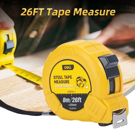 Deli Measuring Tape Measure 25 Ft, Metric, Imperial Measurement Tape, Retractable, Self-Lock