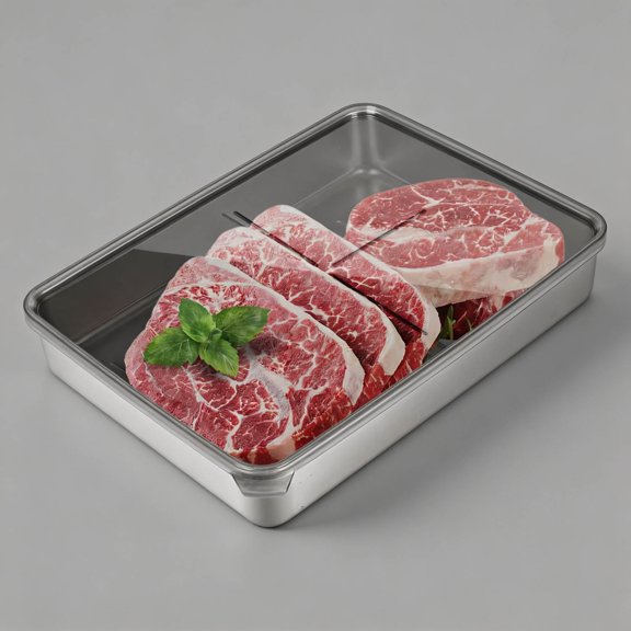 Deli Meat Container for Fridge, Bacon Container for Refrigerator, 304SS Airtight Food Storage Container, Stackable Fridge Organizer with Locking Lid