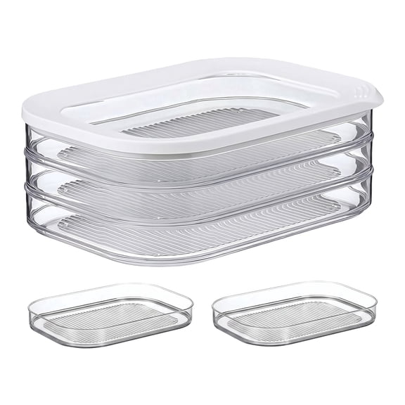 Deli Meat Container for Fridge, Stackable Food Storage Box with Lid for Cold Cuts, Salami, Lunch Meat, BPA Free - 18.6oz