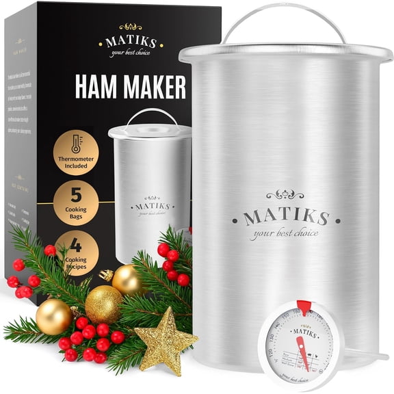 Deli Meat Press Mold for Deli Meats - Make Your Own Healthy Homemade Ham with This Stainless Steel Lunch Meat Press Maker - Our Ham Maker Includes Bonus Thermometer, Recipes and Cooking Bags