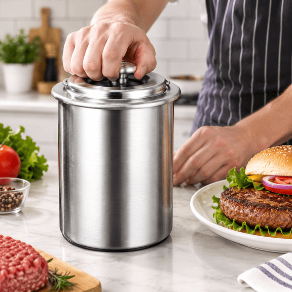 Deli Meat Press, Stainless Steel Ham Cooker Tool with Thermometer