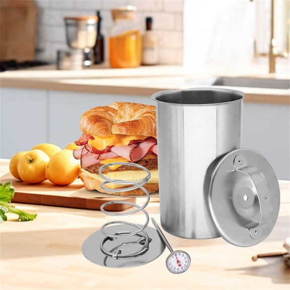 Deli Meat Press, Stainless Steel Ham Maker, 1.5L Large Capacity Deli Meat Press Cooker with Thermometer, Homemade Ham & Bacon Maker Pot for Stove Use