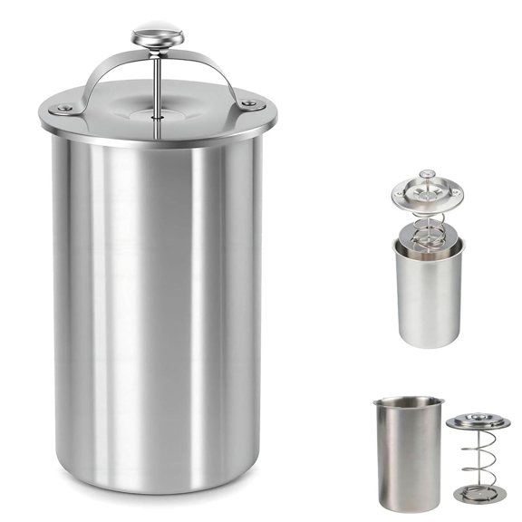 Deli Meat Press Stainless Steel, Ham Press Mold for Deli Meats with Thermometer and Spring Mechanism, Sturdy & Durable Lunch Meat Press for Healthy Homemade Sandwiches