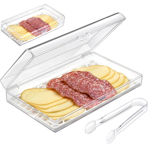 Deli Meat and Cheese Storage Container with Tong, Bacon Storage Container with P