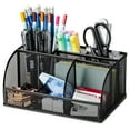 thumbnail image 1 of Deli Mesh Desktop Organizer Office Supplies, 7 Compartments, Black, 1 of 10