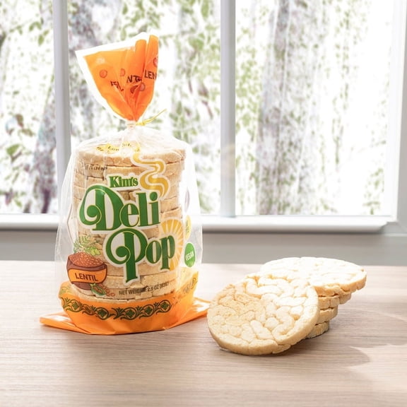 Deli Pop Grain Cakes 12 Pack | Lentil Flavor | 15 cakes per pack |  Multigrain, Natural Vegan | Sugar Free Korean Snack | Low Calorie, Low Fat, Gluten Free Ingredients (Lentil Flavor)